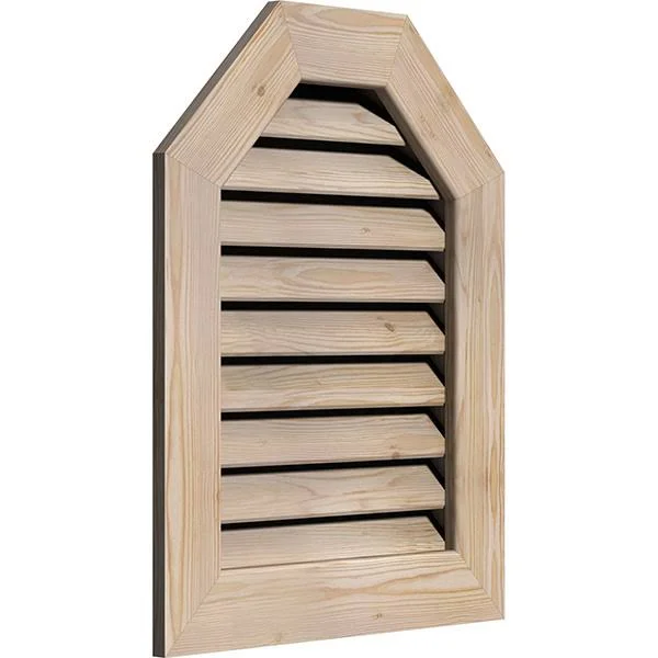 Ekena Millwork GVWOT20X3201SFUPI 20x22W x 32x22H Octagonal Top Gable Vent (25x22W x 37x22H Frame Size): Unfinished - Functional
