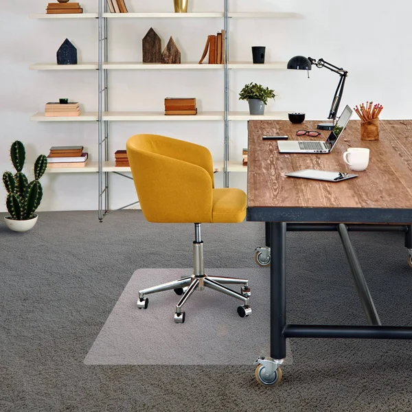 Floortex Chair Mat 48x22 x 60x22 for Plush Pile Carpets