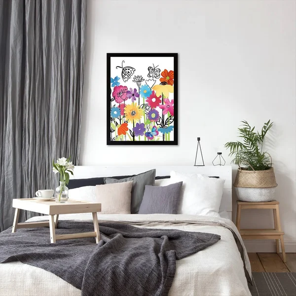 Americanflat Floral Magic II by Farida Zaman Black Framed Print 16x20