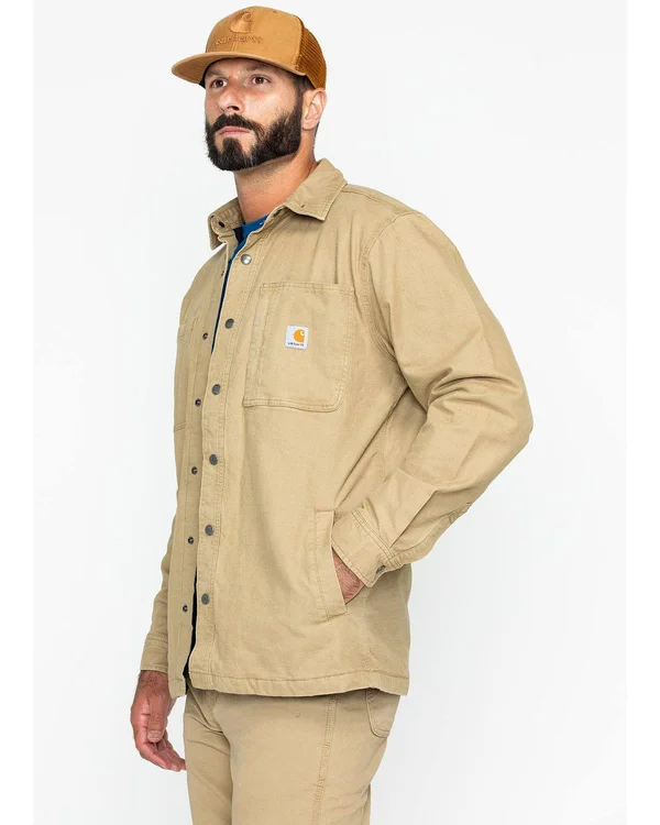 Carhartt Men's Rugged Flex Rigby Shirt Jacket, 2XT, Dark Khaki