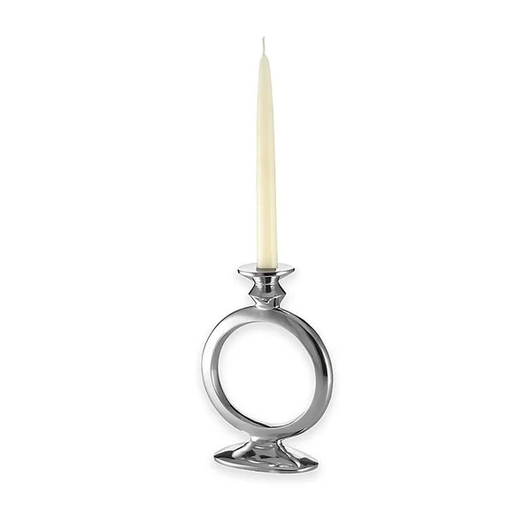 Lunares Totem Medium O Candle Holder in Silver