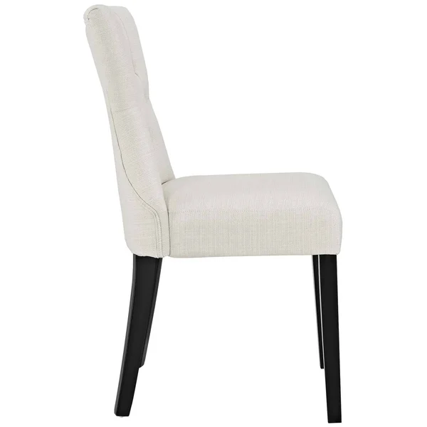 Modway Silhouette Dining Side Chairs Upholstered Fabric Set of 2 Beige