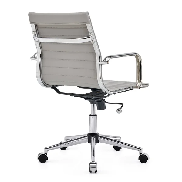 LUXMOD Mid Back Office Chair, Adjustable Swivel Chair, Ergonomic Desk Chair for Extra Back & Lumbar Support. - White