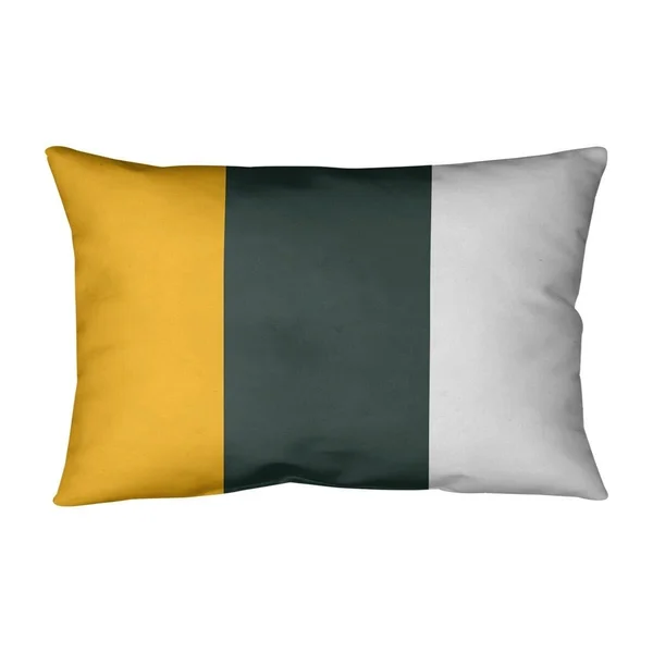 Green Bay Green Bay Football Stripes Pillow-Faux Suede - 20 x 14 - Rectangle - Zipper Closure - Medium - Removable Cover - Accen