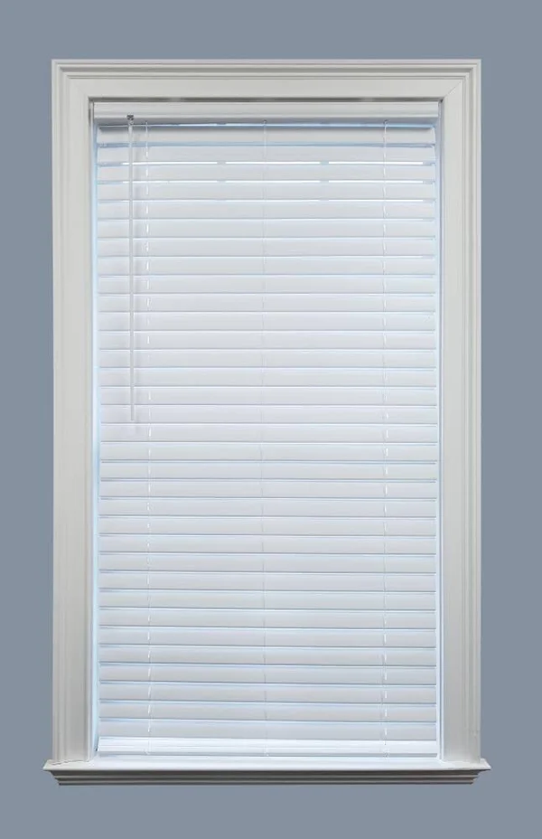 Project Source Premium 2-in Slat Width 56-in x 48-in Cordless White Vinyl Room Darkening Plantation Blinds, LWQKWTWT554480