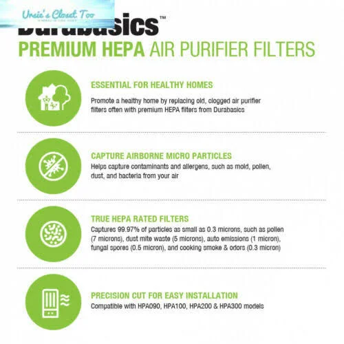 Durabasics Compatible HEPA Filter R, 3 Pack, Replacement for Honeywell Filter R