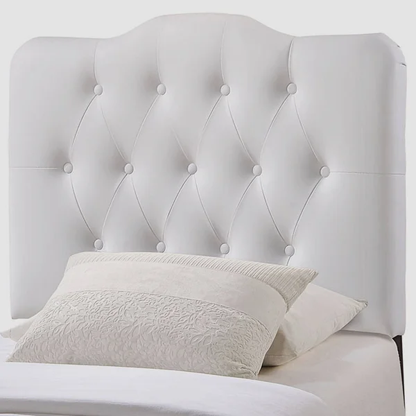 BSD National Supplies Rovna White Upholstered Tufted Twin Size Headboard