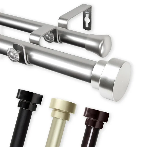 Rod Desyne Bonnet 1x22 Double Curtain Rod - Mahogany