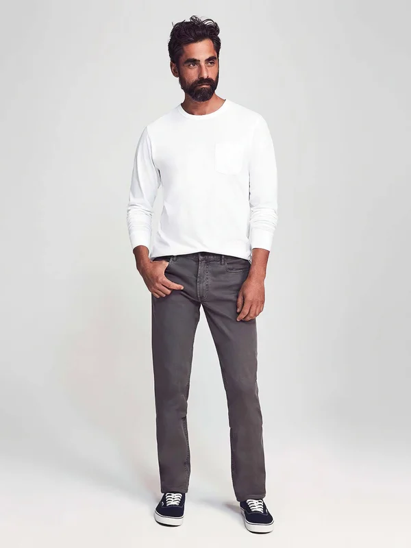 Faherty Men's Comfort Twill 5-Pocket 2.0 Pants - Rugged Grey, Size 29, Cotton Blend
