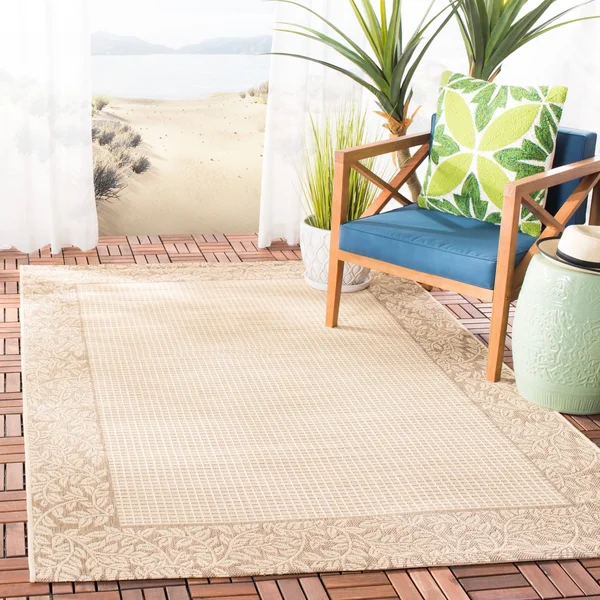 Safavieh Courtyard CY0727-3707 7&10x22 x 7&10x22 Square Red - Natural Area Rug