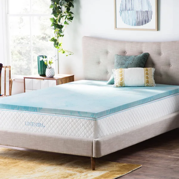 Linenspa 3 inch Gel Swirl Memory Foam Topper - California King