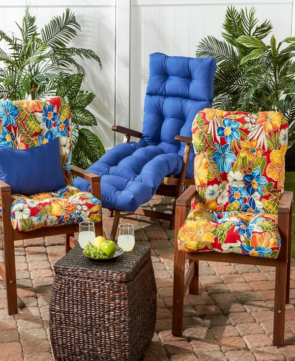 Set of 2 Outdoor Seat/Back Chair Cushion Baltic Greendale Home Fashions, 42 x 21 x 4 inches