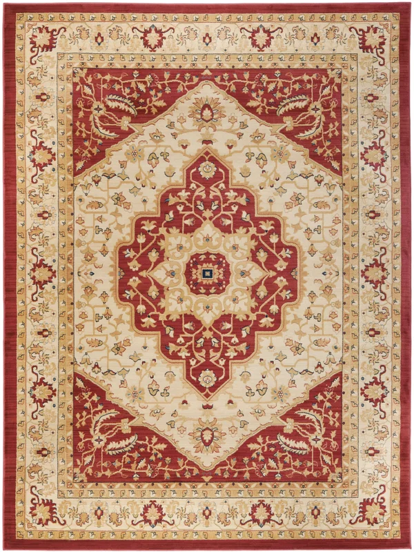 Safavieh 8& x 11& Austin AUS1580-1140 Creme - Red Rug