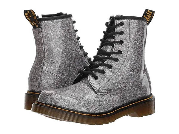 In The Box Dr Martens Gunmetal Coated Glitter Boots Size - 6 Usm, 7