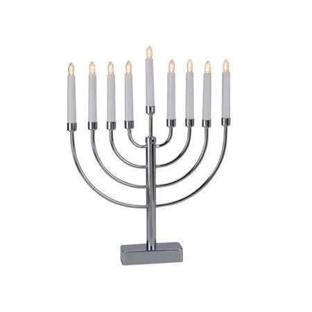 The Holiday Aisle Battery Operated Menorah - Silver