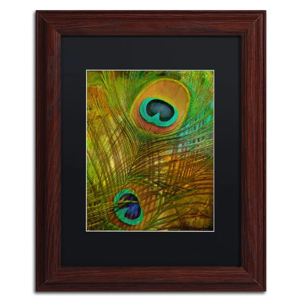 Trademark Fine Art &Peacock Candy II& by Color Bakery Framed Graphic Art - Size: 14x22 H x 11x22 W x 0.5x22 D, Mat Color: Black