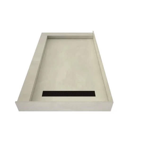 Tile Redi Double Threshold Shower Base with Designer Grate - Bronze