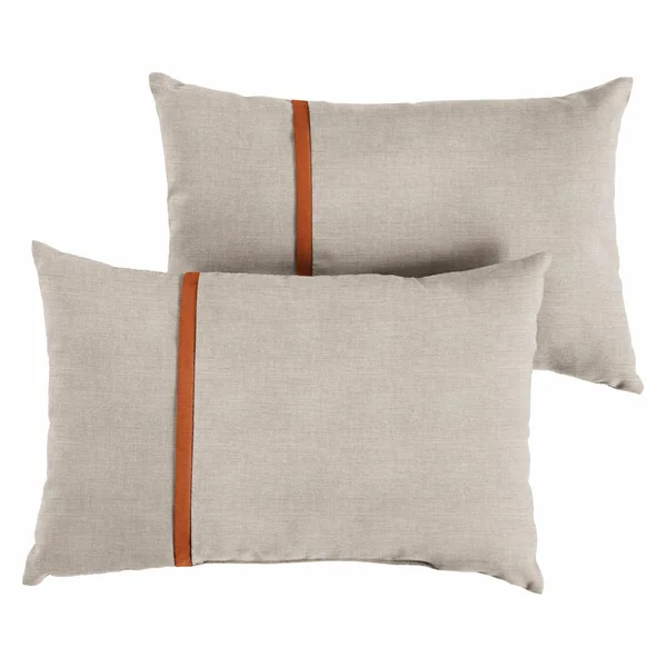 Mozaic Company Sunbrella Outdoor Lumbar Pillow - Set of 2 - Size: 24W x 6D x 12H, Red