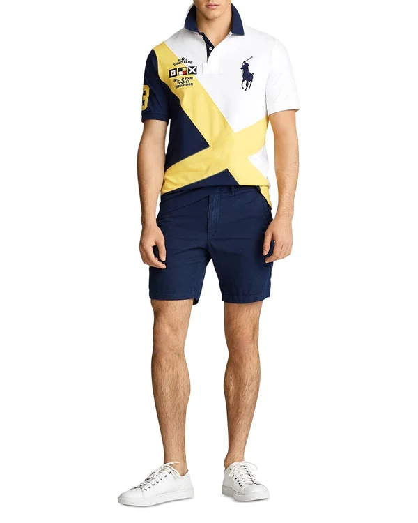Polo Ralph Lauren Custom Slim-Fit Mesh Polo - White Multi