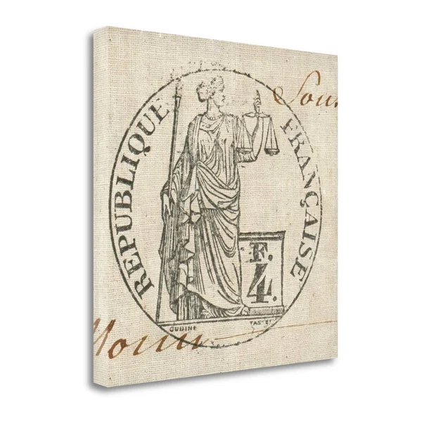 24x22 x 24x22 Letter Crest V Giclee Print on Gallery Wrap Canvas