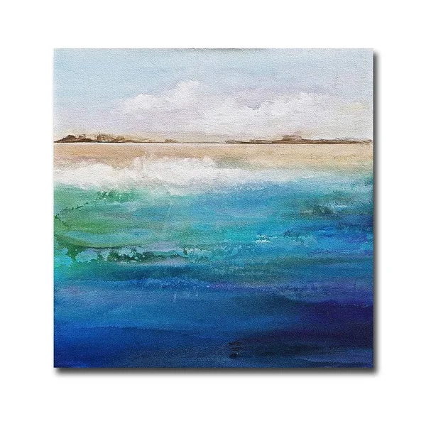 PerfectPillows Shoreline by Karen Hale Premium Gallery-Wrapped Canvas Giclee Panorama Art - Ready to Hang, 30 x 30 x 1.5 in.