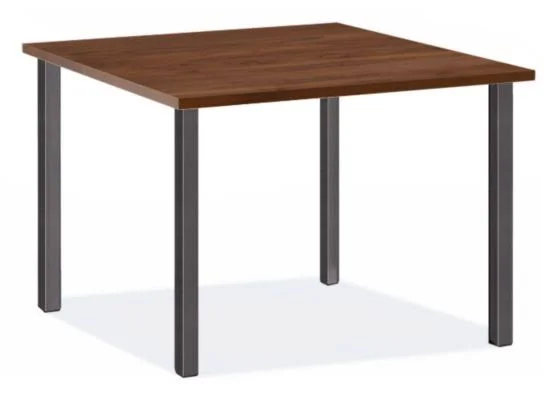 Room & Board, Modern Parsons Leg 36W 36D Square Table w/ 2x22 Leg, Walnut Top w/ Natural Steel Base