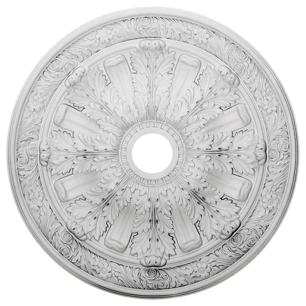 30x22OD x 3 7/8x22ID x 3 1/4x22P Flagstone Ceiling Medallion (Fits Canopies Up to 3 7/8x22) - Hand-Painted Platinum