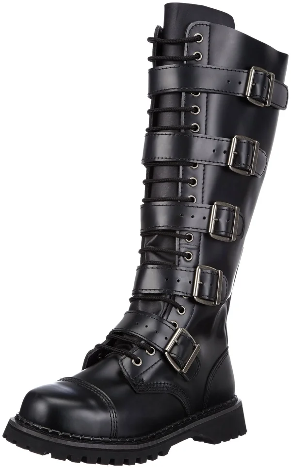 Demonia Riot-20 - Black Leather