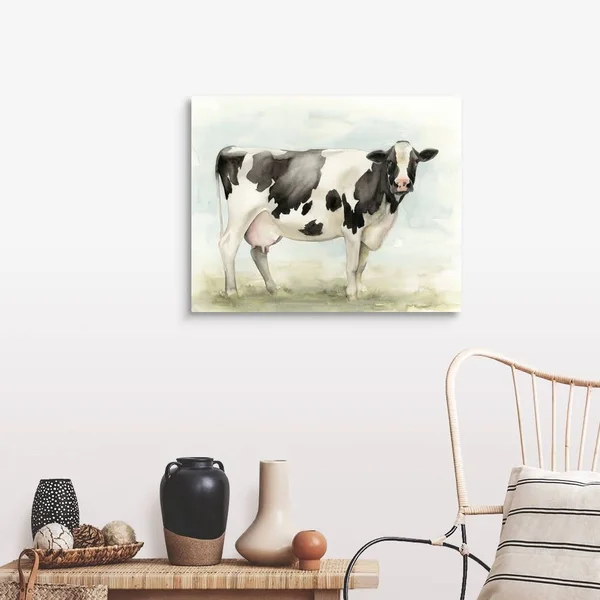 Watercolor Cow I, Large Solid-Faced Canvas Wall Art Print, Great Big Canvas