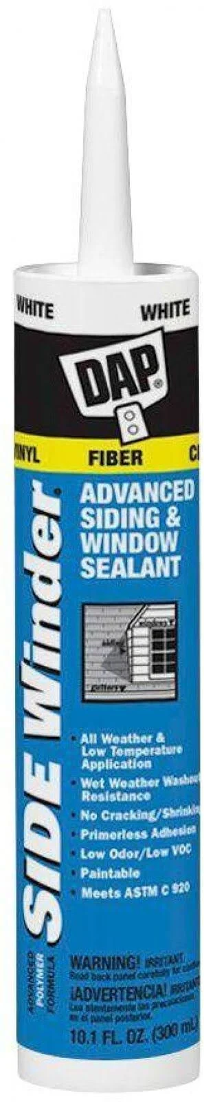 Dap Sidewinder 10.1 oz. White Exterior/Interior Polymer Window - DOOR, and Siding Sealant (12-Pack)