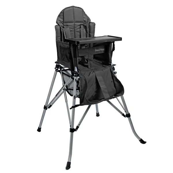 One2Stay Comfort Portable Baby High Chair with Dining Tray - Black