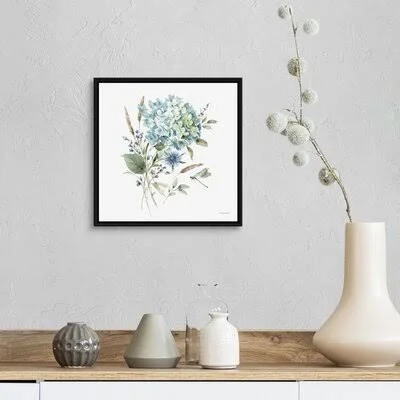 Bohemian Blue 03 on White by Lisa Audit - Painting Print Gracie Oaks Format: Black Framed Canvas, Size: 14x22 H x 14x22 W x 1.75