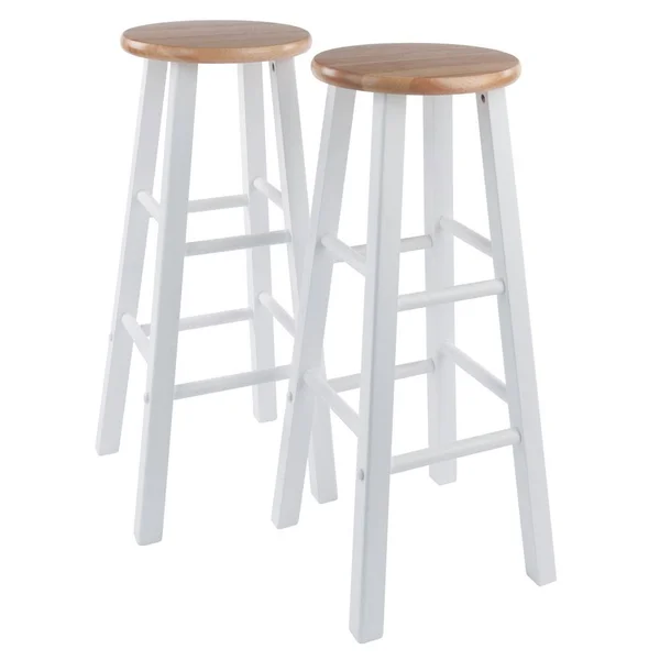 Winsome Wood Element 29 in. Natural and White Bar Stools (Set of 2), Natural, White