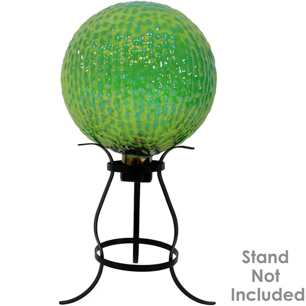 Sunnydaze Green Textured Surface Gazing Globe Ball, 10-Inch, Set of 2