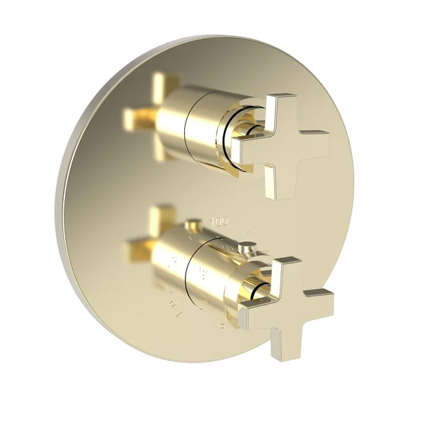 Newport Brass 3-2983TR/24A Dorrance 1/2x22 Round Thermostatic Trim Plate with Handle PVD French Gold