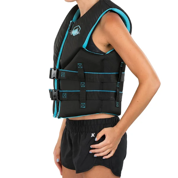 Liquid Force Women's Hinge Classic CGA Vest Black, Aqua-Medium
