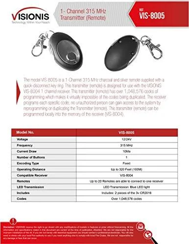 Fpc-5019-vs One Door Access Control Visionis Inswinging Door 1200lbs Electromagnetic Lock Kit with Wireless Receiver and Remote