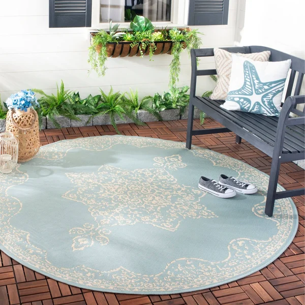 Safavieh Beach House Winona Indoor/ Outdoor Rug - 6&7x22 x 6&7x22 Square - Cream/Beige