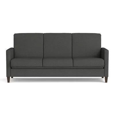 Gosford 80.7x22 Square Arm Convertible Sleeper Sofa Wade Logan Fabric: Charcoal Black and Tan Woven