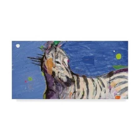 Trademark Fine Art Wap04089-C2447Gg Kellie Day 'Zebra Blue' Canvas Art