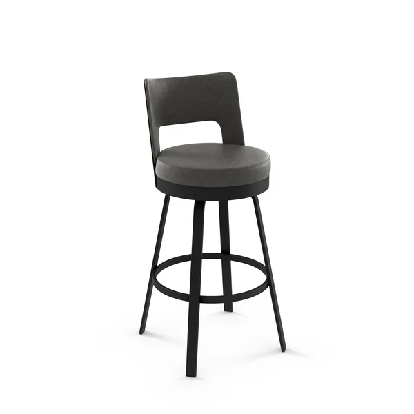 Amisco Industries Urban Gray and Black Swivel Counter Height Stool - Brock