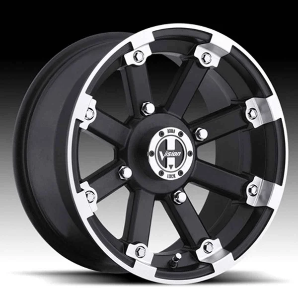 Vision Aluminum Wheel 393 Lockout Machined 14x7, Black