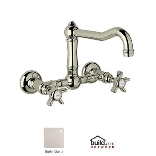 Rohl Acqui A1456XSTN-2 Wall Mounted Kitchen Faucet - Satin Nickel