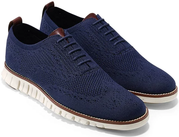 Cole Haan Men's Zerogrand Wingtip Oxford With Stitchlite - Blue, 9.5