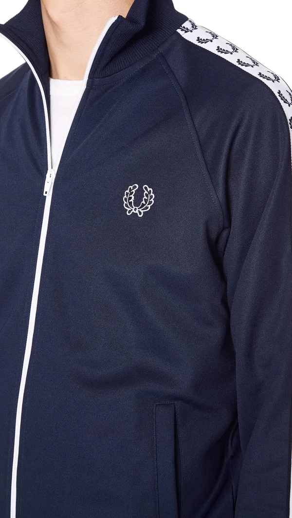 Fred Perry Laurel Taped Track Jacket Carbon Blue