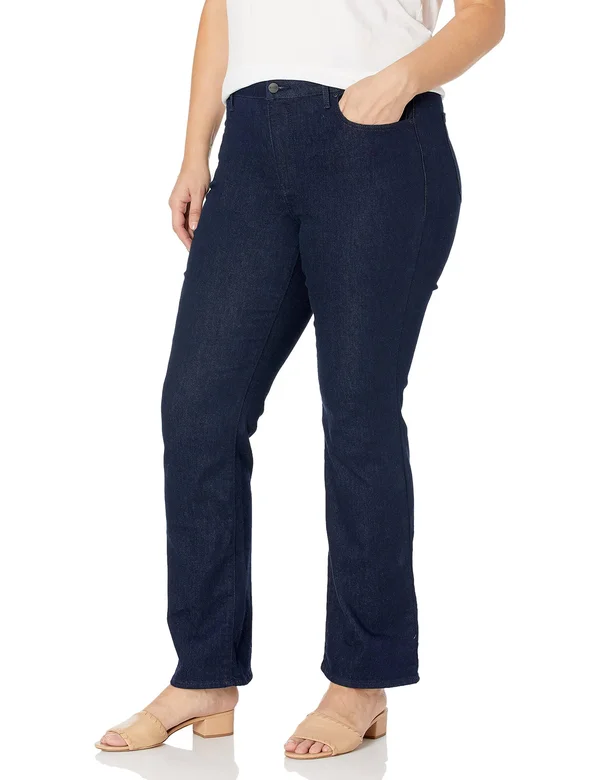 Nydj Barbara Bootcut Jeans in Petite - Rinse - Blue - 12p