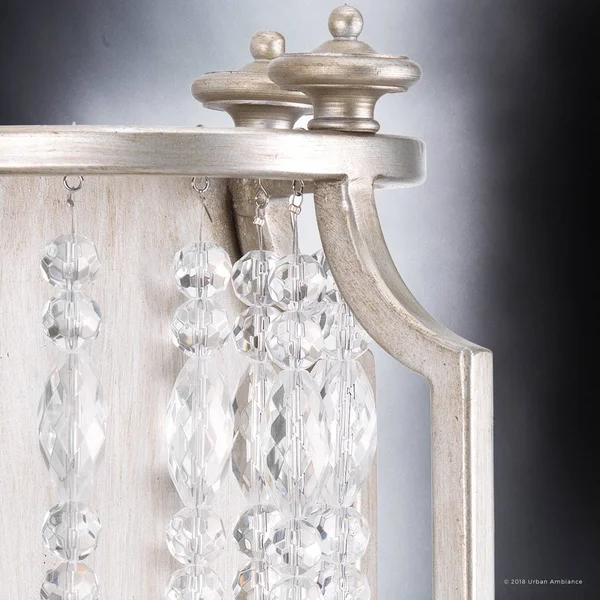 Urban Ambiance Luxury Luxe Wall Sconce, Size: 13-5/8 inchh x 8-1/4 inchw, with Transitional Style Elements, Antique Silver Finis