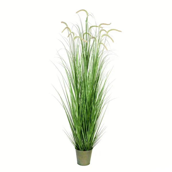 Vickerman Td190172 72x22 Green Cattail Grass in Iron Pot
