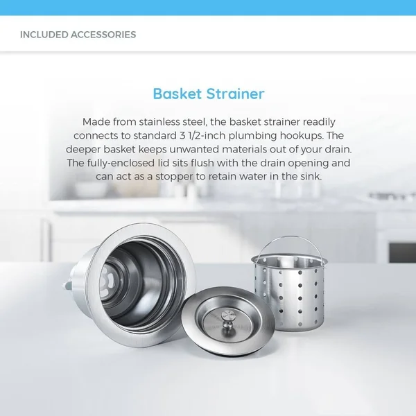 Mr Direct ADAT550S-ENS 18 Gauge Stainless Steel 33x22 L x 22x22 W Drop-in Kitchen Sink