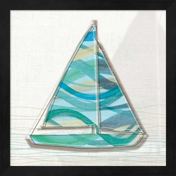 Great Art Now Smooth Sailing by Tandi Venter - 2 Piece Framed Art Set Each 13 inchw x 13 inchh, Size: 13 x 13, Blue